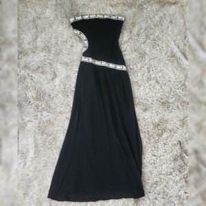 Faviana Designer Prom & Evening Dresses Strapless Side Cut-Out Maxi Dress Size 2